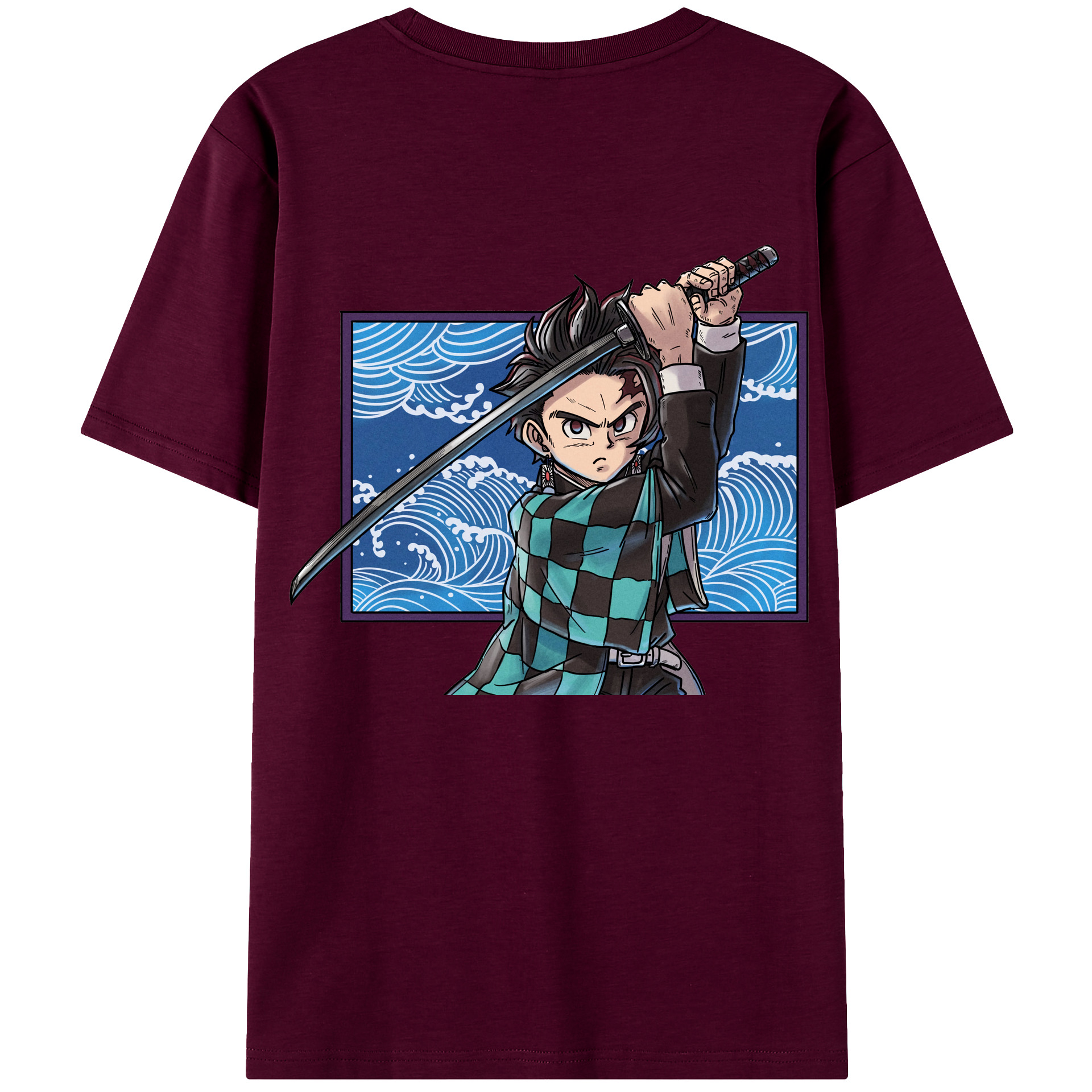 （画像用） 鬼滅の刃 竈門 炭治郎／かまど たんじろう Kamado Tanjirou レディース半袖Tシャツ(バックプリント)